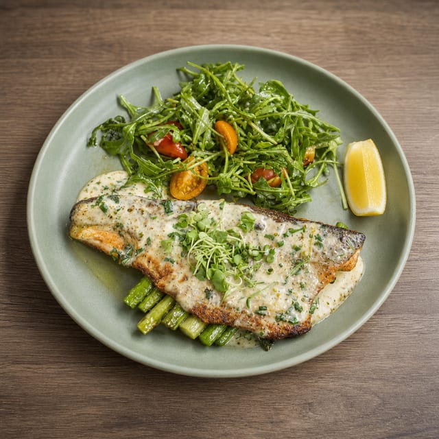 Branzino with Asparagus.