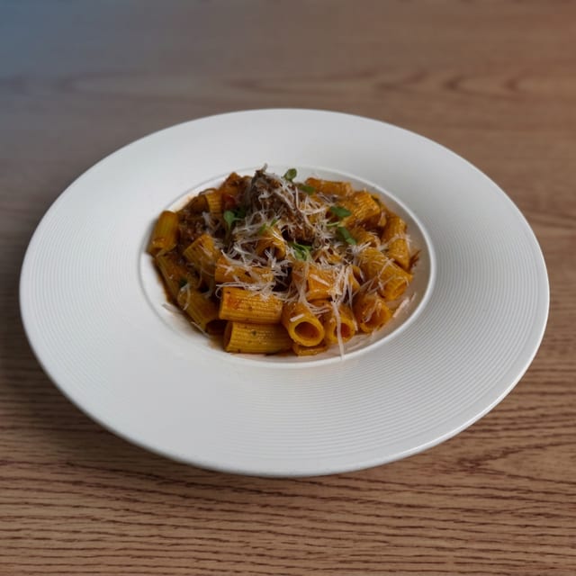 RIGATONI with Meat Ragu.